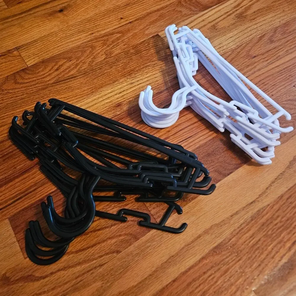 LOT 10 Black & 10 White Baby & Toddler Clothing Hangars